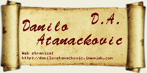 Danilo Atanacković vizit kartica
